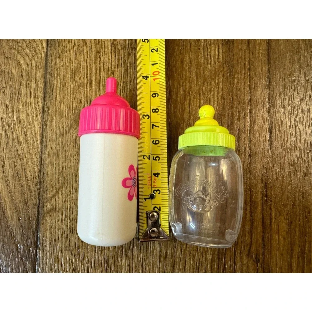 Cabbage Patch‎ Doll Baby Bottle Sippy Cup Replacements Pink Flowers Clear Green